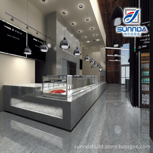 AAA grade 34*34 dark silver grey super glossy double loading polished porcellanato flooring office tiles